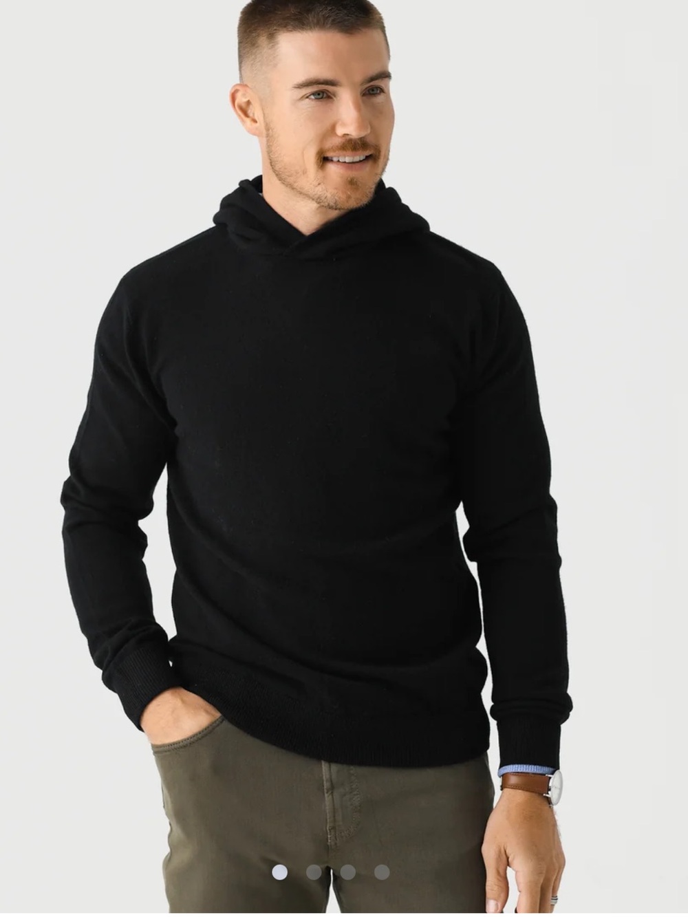 Greyson Koko Hoodie Wool Cashmere Pullover Large NWT Shepherd Black Sweater Mens